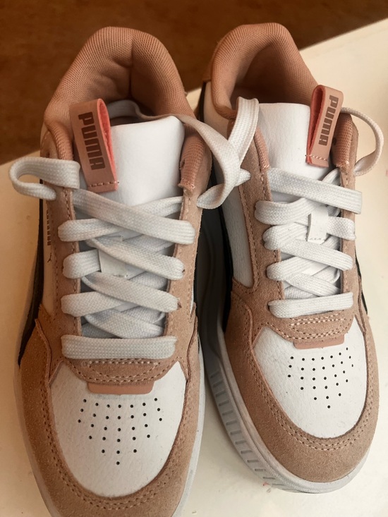 Puma Shoes - Puma White and Blush Pink Low-Top Sneakers